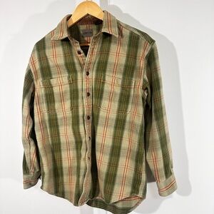 Vintage St. John’s Bay Olive & Rust Brushed Cotton Flannel Shacket (Men’s M)